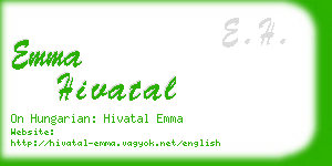 emma hivatal business card